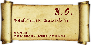Mohácsik Osszián névjegykártya